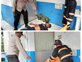 ditemukan mayat tergeletak tak bernyawa di lantai depan toilet umum kawasan Siring Bakantan, Banjarmasin Tengah