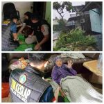 Tim Kesehatan Lapangan (Keslap) dari Rumah Sakit Bhayangkara Tingkat III Banjarmasin memberikan layanan kesehatan kepada warga yang terdampak bencana angin puting beliung di Jalan Pemajatan, Kompleks Permata Hijau II, Gambut, Kabupaten Banjar. Para tenaga medis dengan peralatan lengkap memeriksa kesehatan dan memberikan dukungan psikologis kepada warga, di tengah puing-puing rumah yang rusak akibat angin kencang