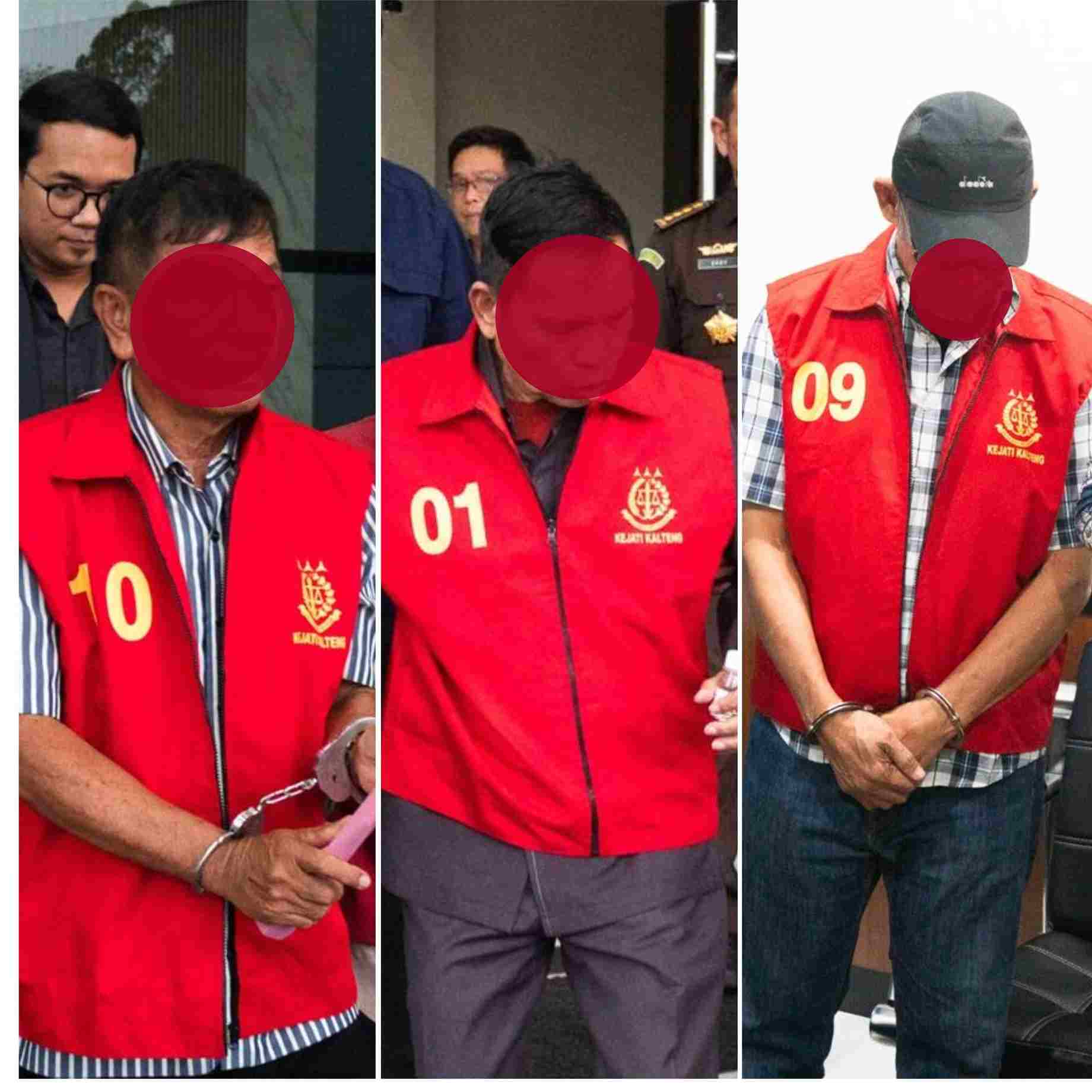 Ketiga tersangka tersebut adalah Drs. A, M.M., mantan Kepala Dinas Pertambangan dan Energi Kabupaten Barito Utara; Ir. DD, M.M., mantan Kepala Bidang Pertambangan Umum Dinas Pertambangan dan Energi Kabupaten Barito Utara; dan I, Direktur Utama PT. PAGUN TAKA.