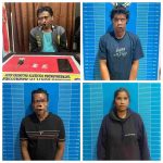 Penangkapan empat pengedar sabu oleh Satresnarkoba Polresta Palangka Raya, dengan tersangka RAP alias Kiki, FA alias Ecek, Ru, dan SS.