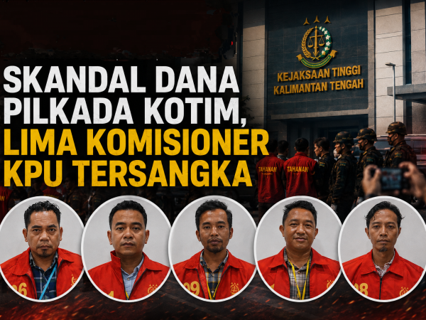 Skandal Dana Pilkada Kotim, 5 Komisioner KPU Tersangka